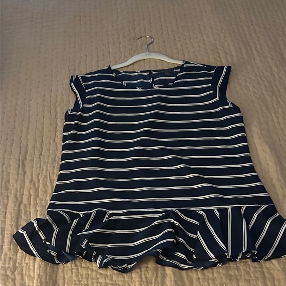 The Limited Navy and White Striped Blouse - Picture 1 of 2